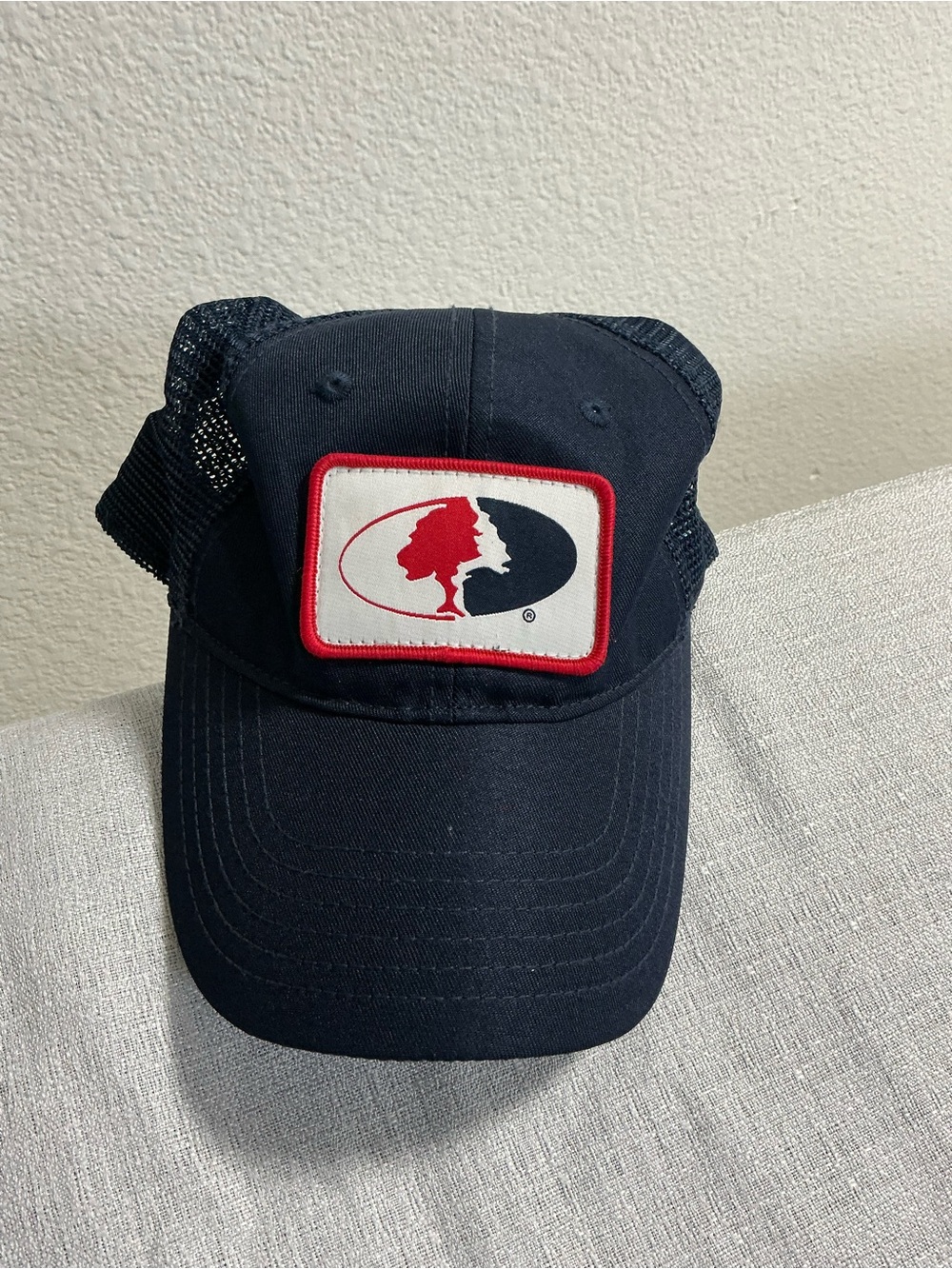 Mossy Oak Colosseum Trucker Hat with Red logo patch mesh back SnapBack OSFA